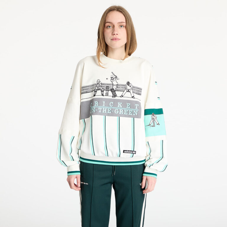 Pulóver adidas Retro Sports Cricket-Inspired Crew White/ Off White M-alacsony-ár