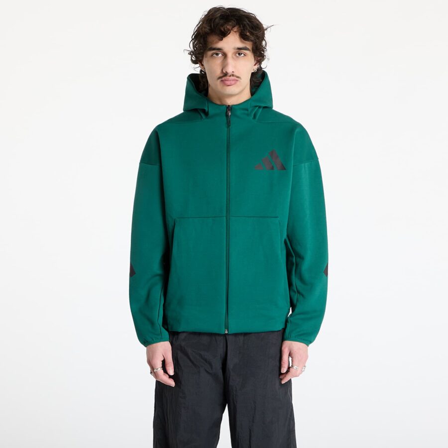 Pulóver adidas Z.N.E. Full-Zip Hooded Track Jacket Collegiate Green S-alacsony-ár