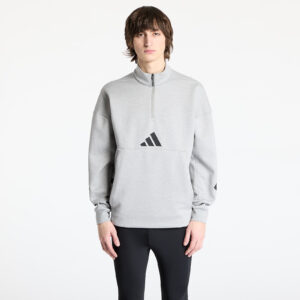 Pulóver adidas Z.N.E. Half Zip Hoodie Grey/ Medium Grey Heather S-alacsony-ár
