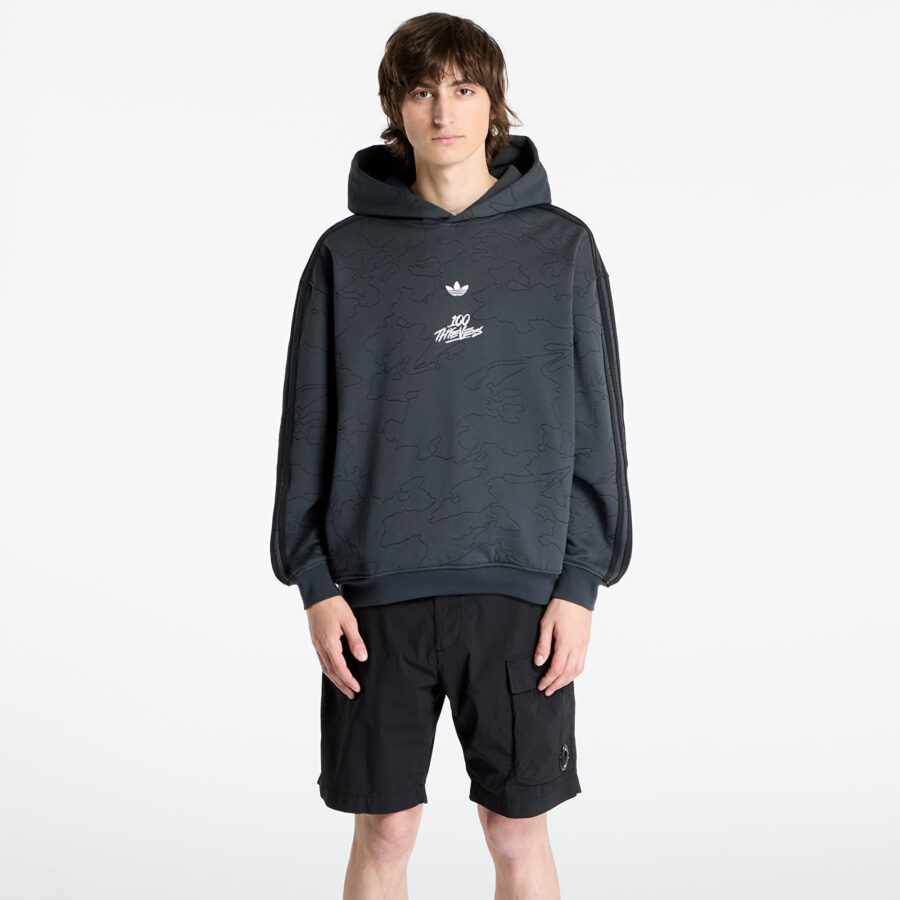 Pulóver adidas x 100 Thieves Hoodie Dark Grey/ Carbon S-alacsony-ár