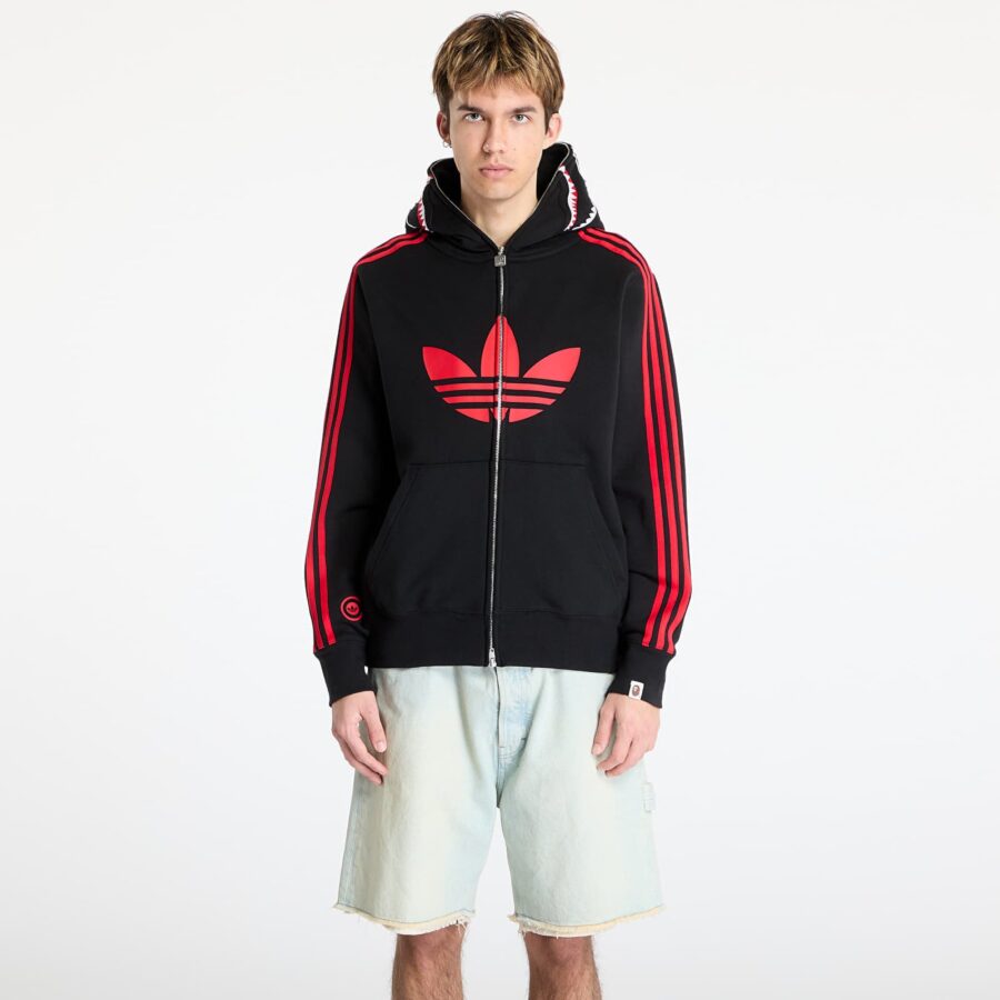Pulóver adidas x BAPE Shark Full-Zip Hoodie Black XS-alacsony-ár