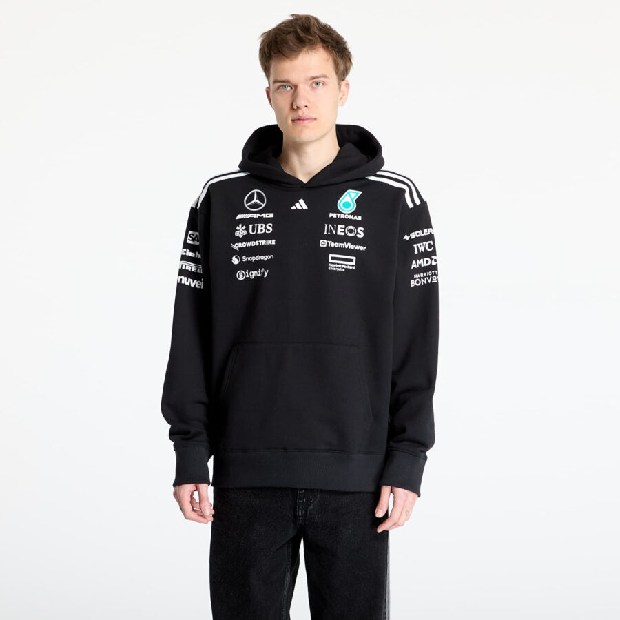 Pulóver adidas x Mercedes Amg Petronas Formula One Team Team Hoodie Black/ Black/ White S-alacsony-ár