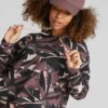 Puma Black and Purple Women's Patterned Sports Hoodie - Women