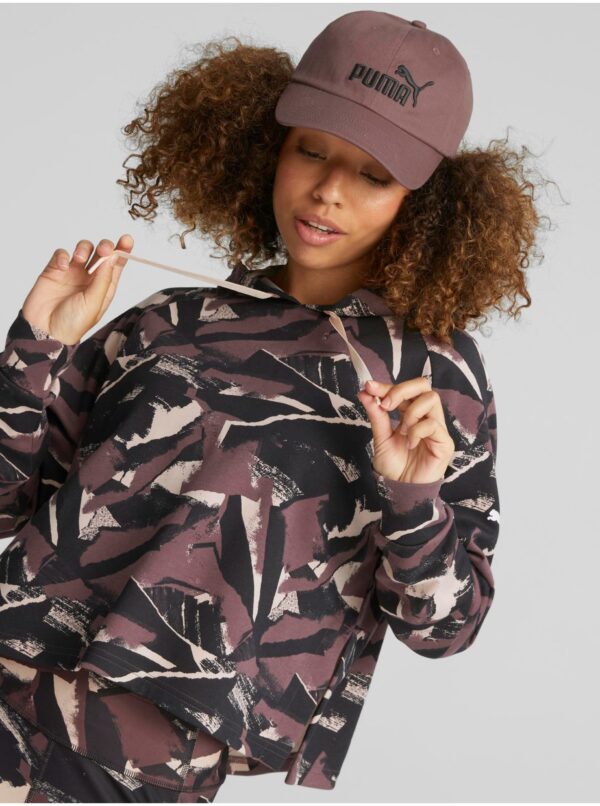 Puma Black and Purple Women's Patterned Sports Hoodie - Women