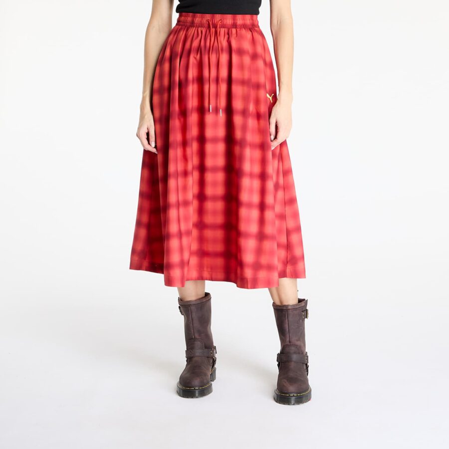 Puma Woven Midi AOP Pleated Skirt Red Fire XS-alacsony-ár