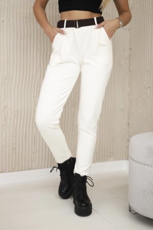 Punto Milano winter pants with belt light beige