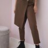 Punto Milano winter pants with decorative zipper chocolate