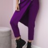 Punto Milano winter pants with decorative zipper dark purple
