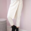 Punto Milano winter pants with decorative zipper light beige
