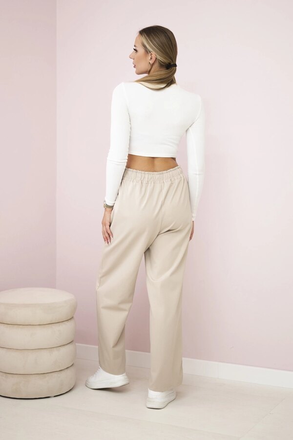 Punto Milano winter pants with wide legs beige