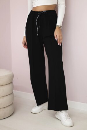 Punto Milano winter pants with wide legs black
