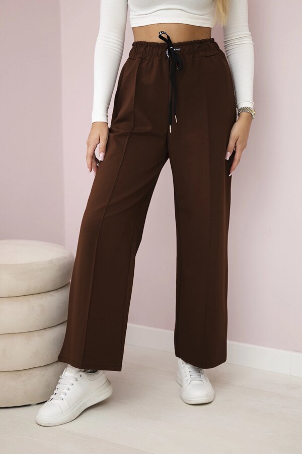 Punto Milano winter pants with wide legs brown