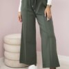 Punto Milano winter pants with wide legs khaki