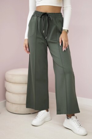 Punto Milano winter pants with wide legs khaki