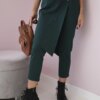 Punto Milano winter trousers with decorative zip dark green