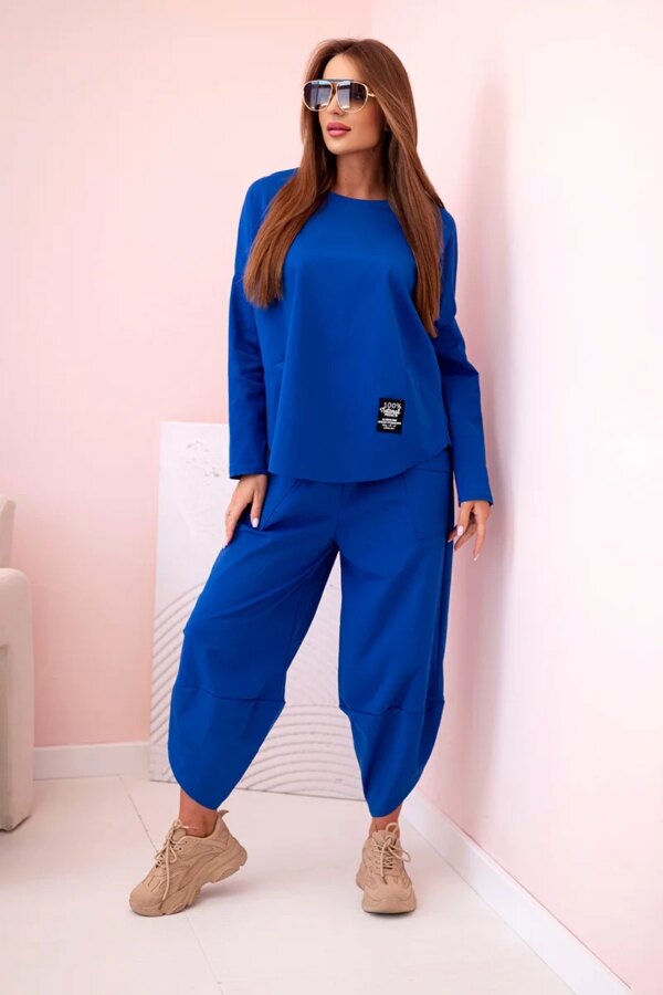 Punto sweatshirt and trousers set cornflower blue