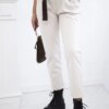 Punto trousers with belt light beige
