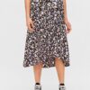Purple-Black Floral Midi Skirt Pieces Dua - Women