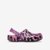 Purple Girls' Slippers with Animal Pattern Crocs - Girls