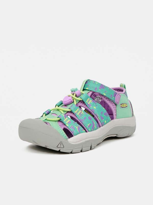 Purple Green Girly Patterned Sandals Keen - Girls