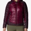 Purple Women's Patterned Quilted Columbia Hooded Winter Jacket - Women's