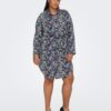 Purple-blue women's floral shirt dress ONLY CARMAKOMA Ayana - Women's