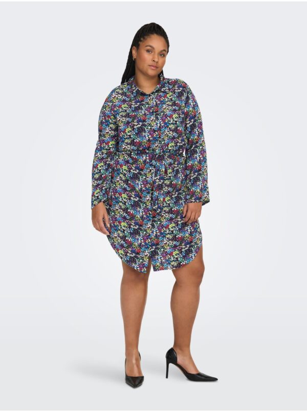 Purple-blue women's floral shirt dress ONLY CARMAKOMA Ayana - Women's
