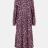 Purple floral midi dress Pieces Lubbie - Women's