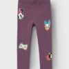 Purple girly patterned leggings name it Jerassa Minnie - Girls
