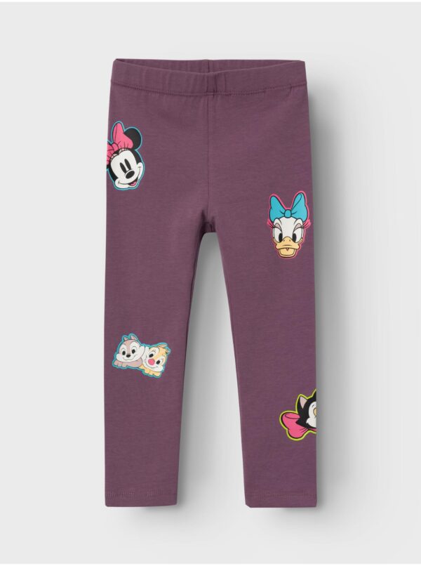 Purple girly patterned leggings name it Jerassa Minnie - Girls