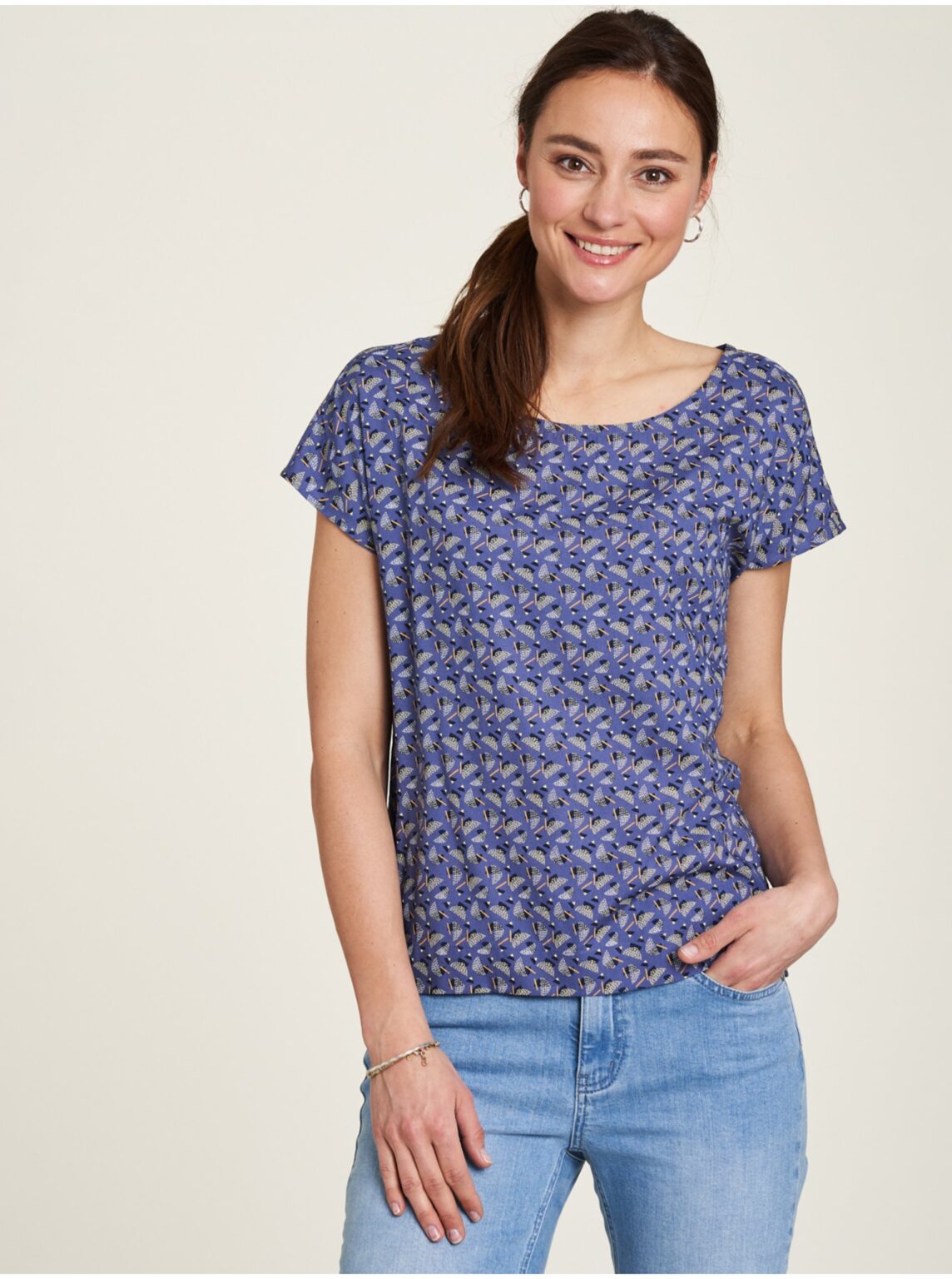 Purple women's patterned T-shirt Tranquillo - Women