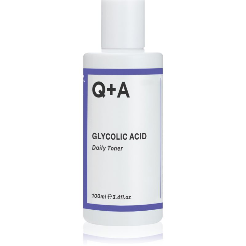 Q+A Glycolic Acid gyengéd bőrhámlasztó tonik A.H.A.-val (Alpha Hydroxy Acids) 100 ml-Ár