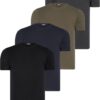 QUAD SET T8569 DEWBERRY BIKE COLLAR MEN'S T-SHIRT-BLACK-NAVY BLUE-ANTHRACITE-KHAKI