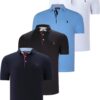 QUAD SET T8582 DEWBERRY FÉRFI PÓLÓ-FEKETE-FEHÉR-TENGERÉSZKÉK