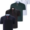 QUAD SET T8582 DEWBERRY FÉRFI PÓLÓ-FEKETE-FEHÉR-TENGERÉSZKÉK KÉK-ZÖLD