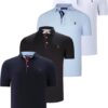 QUAD SET T8582 DEWBERRY MENS T-SHIRT-BLACK-WHITE-NAVY BLUE-BABY BLUE