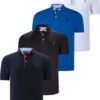QUAD SET T8582 DEWBERRY MENS T-SHIRT-BLACK-WHITE-NAVY BLUE-SAKS