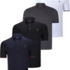 QUADRUPLE SET T8586 DEWBERRY MEN'S T-SHIRT-BLACK-WHITE-NAVY-ANTHRACITE