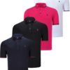 QUADRUPLE SET T8586 DEWBERRY MEN'S T-SHIRT-BLACK-WHITE-NAVY-FUCHSIA