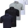QUADRUPLE SET T8586 DEWBERRY MEN'S T-SHIRT-BLACK-WHITE-NAVY-GREY
