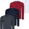 QUADRUPLE SET T8587 DEWBERRY V-NECK MEN'S SWEATSHIRT-ANTHRACITE-NAVY-WHITE-BURGUNDY