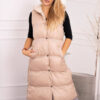 Quilted vest with hood beige