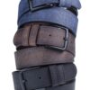 R0928 Dewberry Set Of 3 Mens Belt For Jeans And Canvas-BLACK-BROWN-NAVY