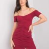RUE PARIS Burgundy ruha shirring