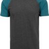 Raglan Contrast Tee charcoal/teal