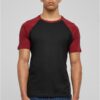 Raglan contrasting t-shirt blk/burgundy