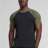 Raglan contrasting t-shirt blk/olive