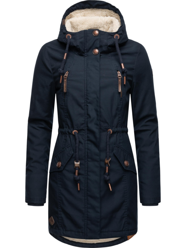 Ragwear Téli parka 'Elsie'  kék / tengerészkék / fehér-Hungary