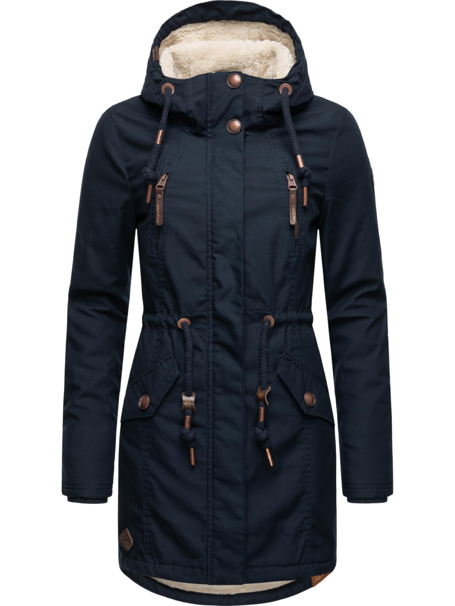 Ragwear Téli parka 'Elsie'  kék / tengerészkék / fehér-Hungary