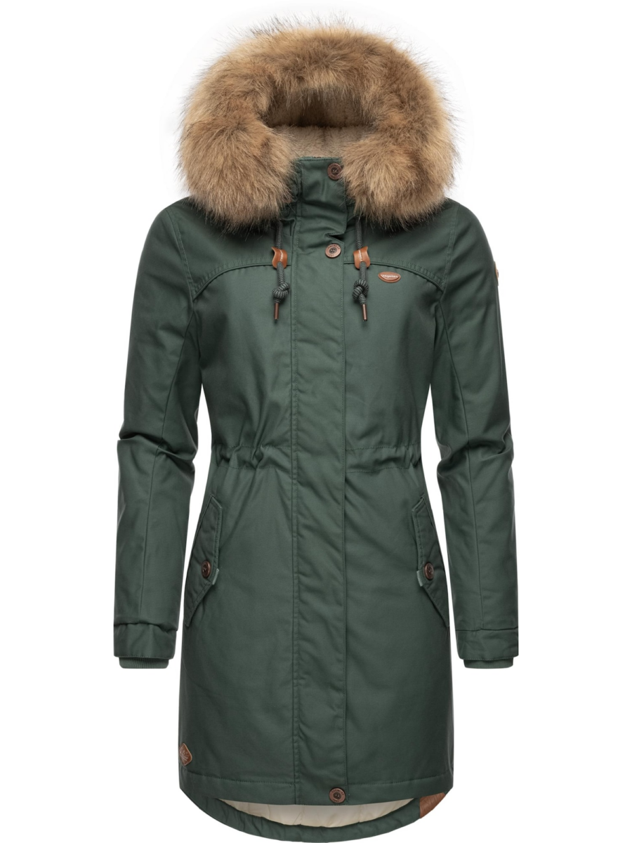 Ragwear Téli parka 'Tawny'  barna / sötétzöld-Ár